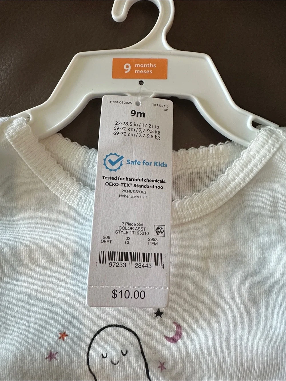 Carter's Orange Pumpkin Hooded Baby Romper & White Ghost Bodysuit Set